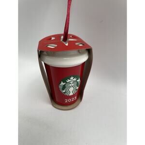STARBUCKS Holiday Christmas 2025 Red Cup Ceramic Ornament Limited Edition